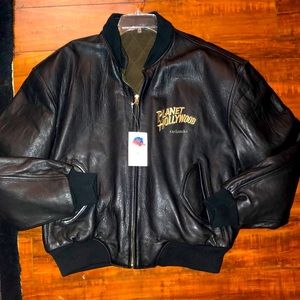 Vintage Planet 🌎 Hollywood genuine leather lined jacket, brand new!
